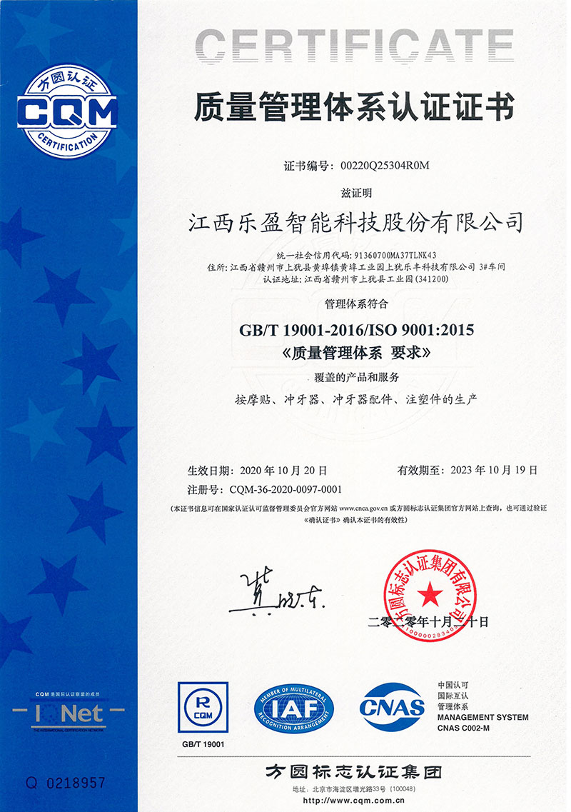 ISO9001(乐盈智能中文版）